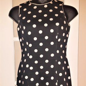 Casual Corner B/W Polka Dot Dress Size 8